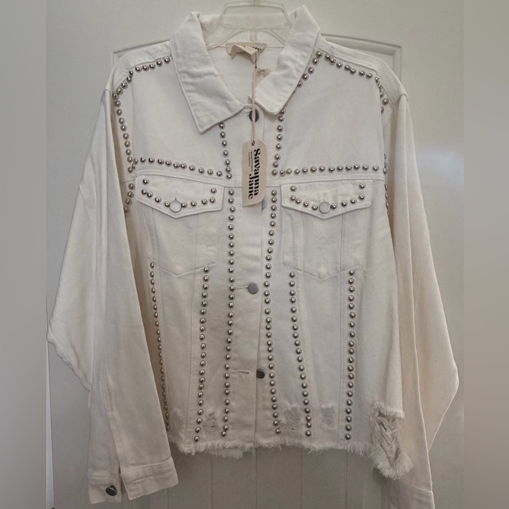 Savanna Jane Cream Denim Jacket